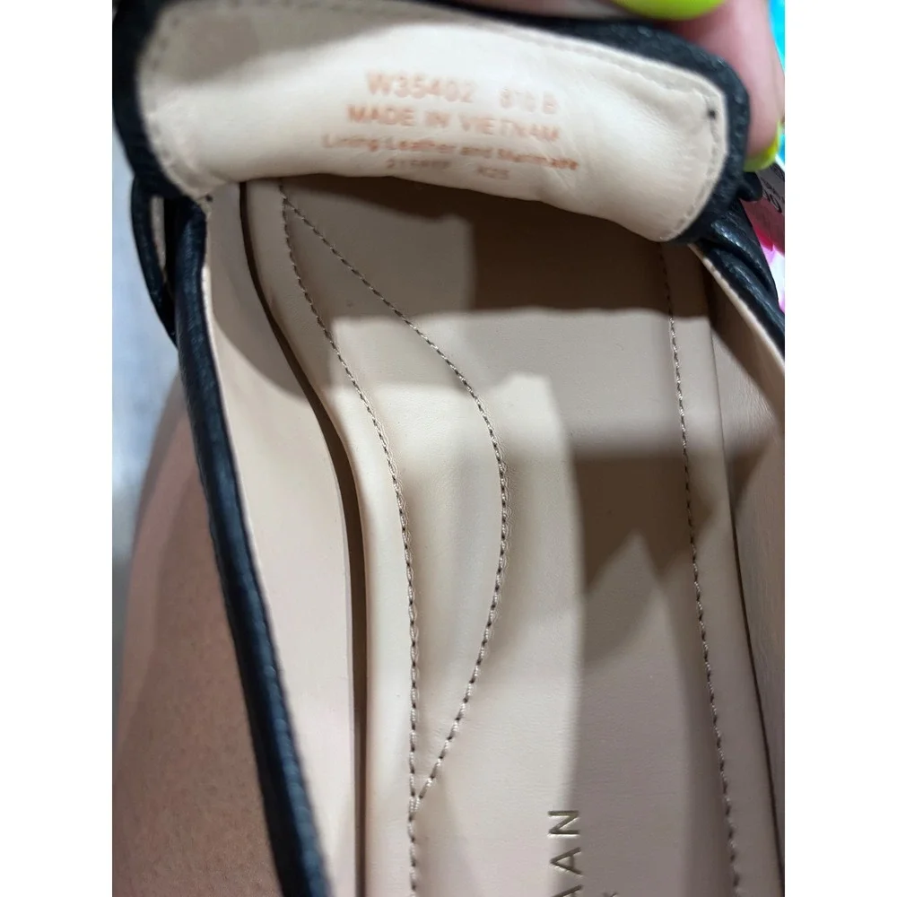 Cole Haan Black Pebbled Leather Buckle Loafers W35402 Womens 8.5 B